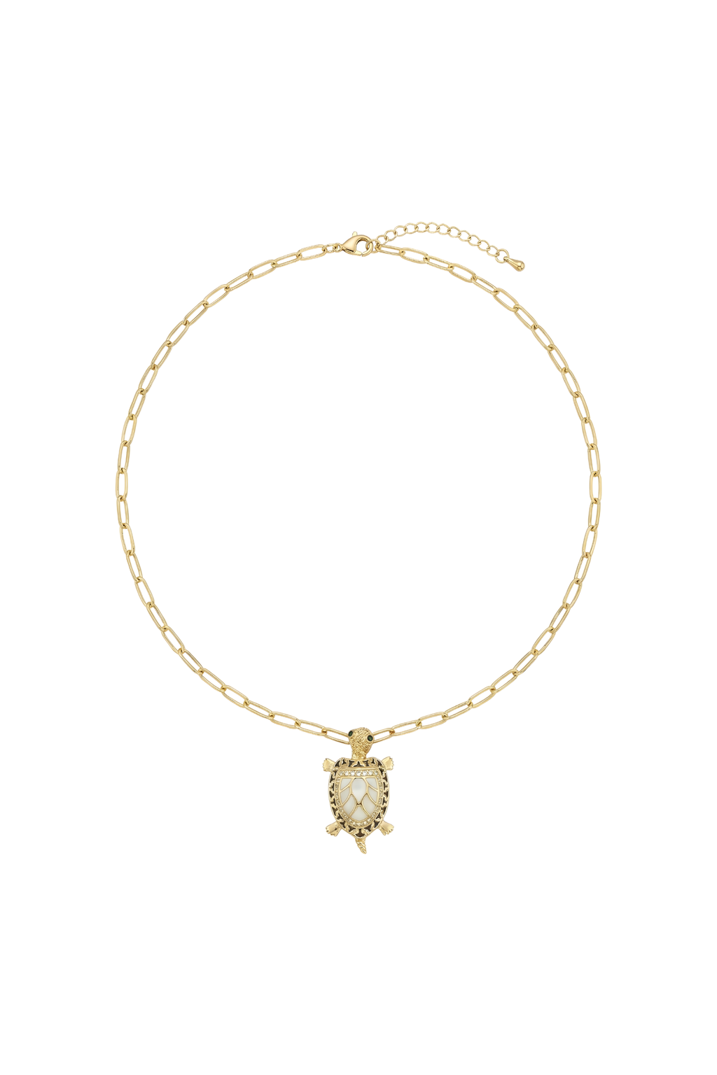 14K Altın Kaplama Ataç Zincirli Kaplumbağa Kolye 1