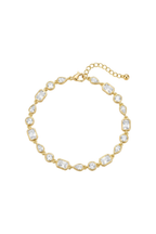 14K Altın Kaplama Baget ve Damla Taşlı Su Yolu Bileklik 1