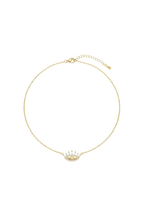 14K Altın Kaplama Baget ve Zirkon Taşlı Göz Kolye 1