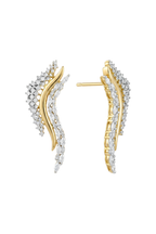 14K Altın Kaplama Kıvrımlı Tüy Tasarım Küpe 1