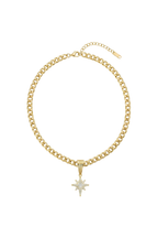 14K Altın Kaplama Kuzey Yıldızı Uçlu Gurmet Zincir Kolye 1