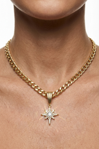 14K Altın Kaplama Kuzey Yıldızı Uçlu Gurmet Zincir Kolye 2