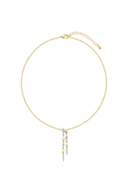 14K Altın Kaplama Markiz Taşlı İkili Salkım Kolye 1