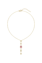 14K Altın Kaplama Pembe Taşlı Zirkon Detaylı Kolye 1