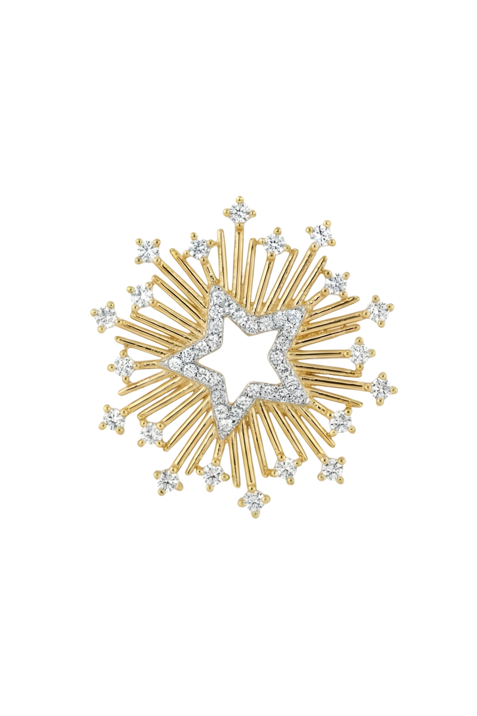14K Altın Kaplama Starburst Yıldız Küpe 3