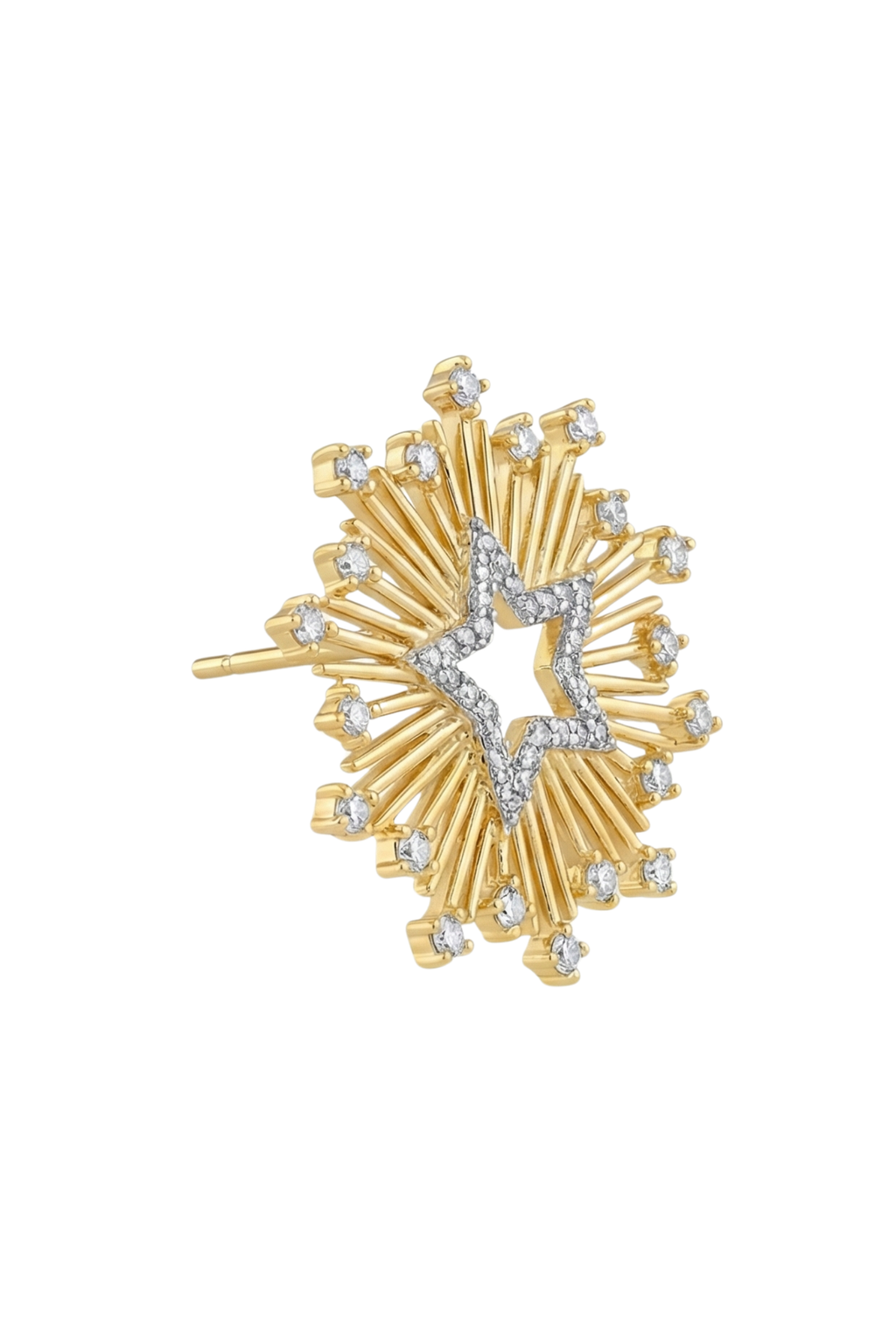 14K Altın Kaplama Starburst Yıldız Küpe 4