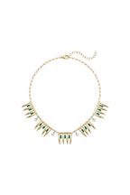 14K Altın Kaplama Yeşil Baget Taşlı Mızrak Kolye 1