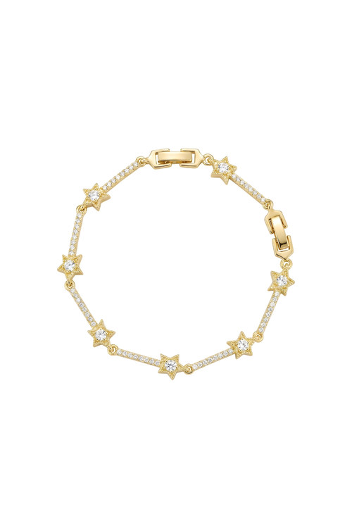 14K Altın Kaplama Zirkon Taşlı Yıldız Su Yolu Bileklik 1