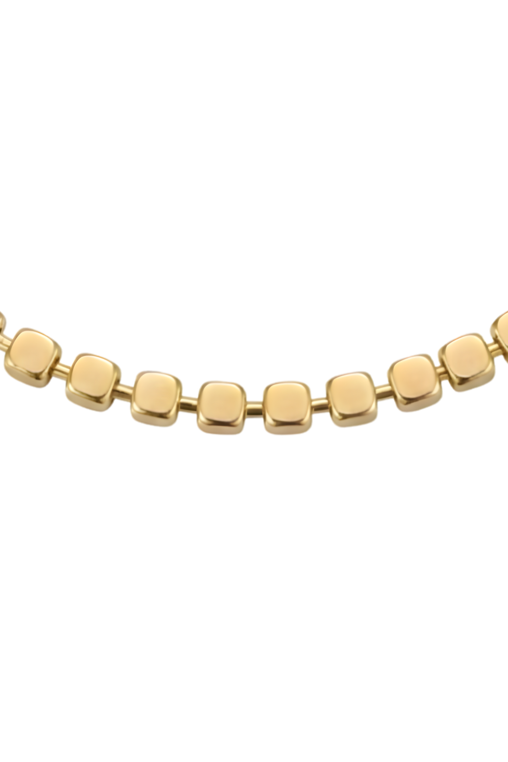 316L Çelik Gold Minimalist Kare Taneli Zincir Bileklik 2