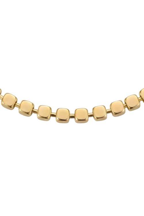 316L Çelik Gold Minimalist Kare Taneli Zincir Bileklik 2