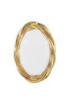 316L Çelik Gold Renk Burgu Çerçeveli Beyaz Oval Küpe 2