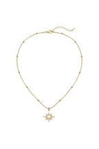 316L Çelik Gold Sedef Taşlı Kuzey Yıldızı Kolye 1