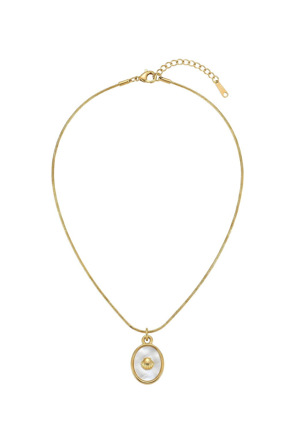 316L Çelik Gold Sedefli Deniz Kabuğu Kolye 1