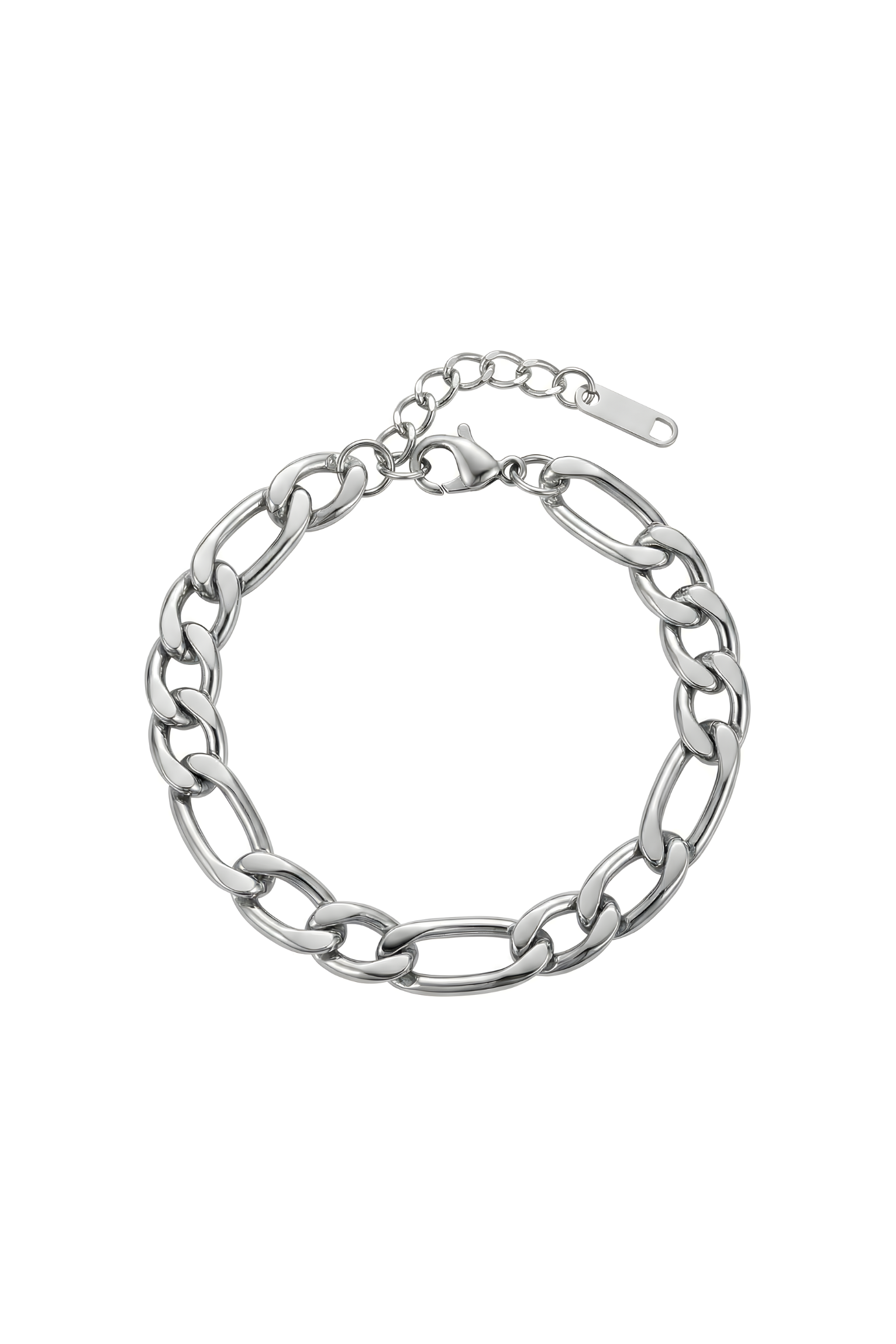 316L Çelik Gümüş Renk Kalın Figaro Zincir Bileklik 1