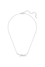 316L Çelik Gümüş Renk Zirkon Taşlı Düğüm Kolye 1