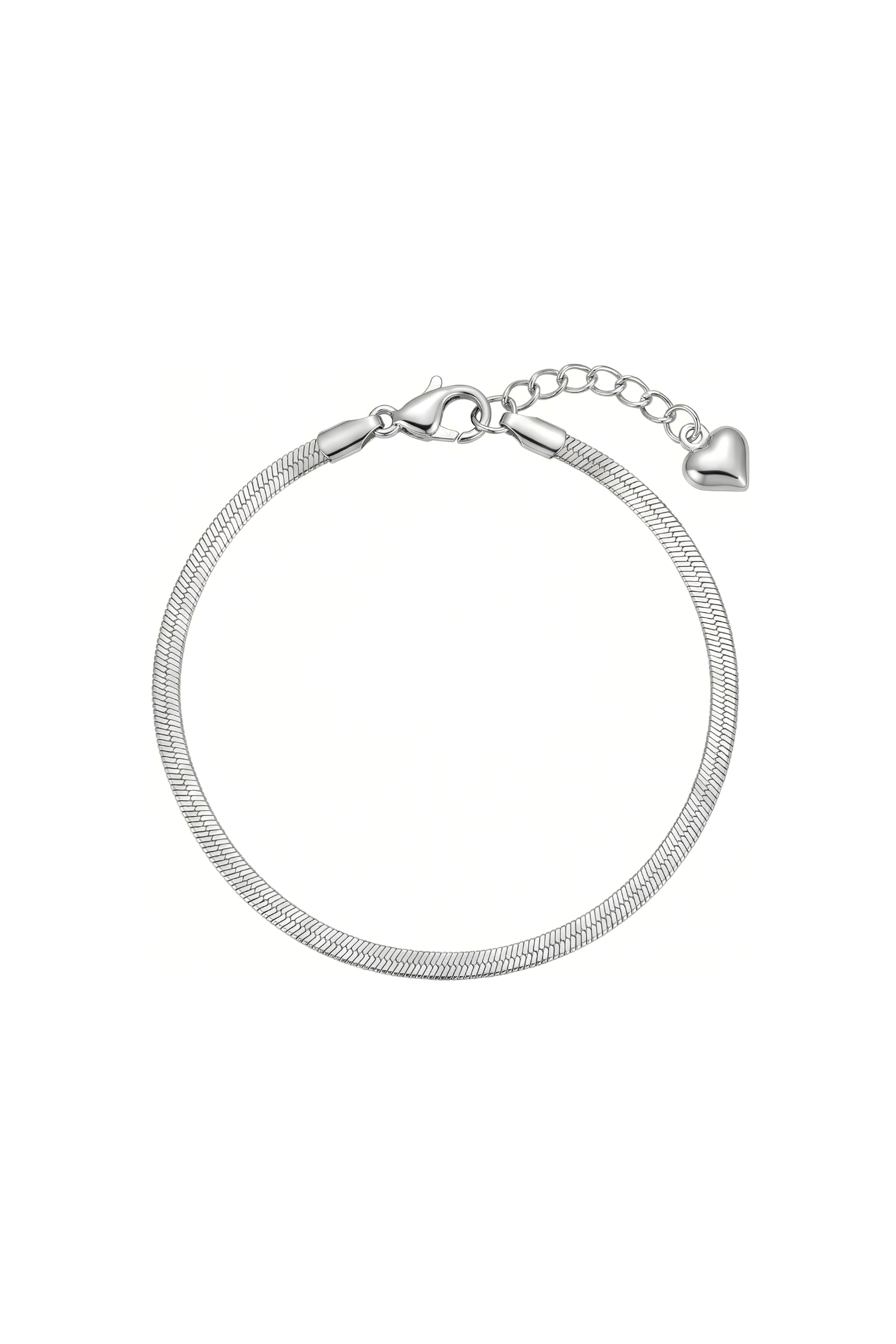 316L Çelik İtalyan Yassı Ezme Gümüş Bileklik 1