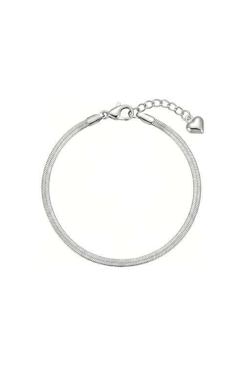 316L Çelik İtalyan Yassı Ezme Gümüş Bileklik 1