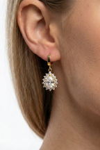 316L Çelik Zirkon Taşlı Damla Sallantılı Küpe 2