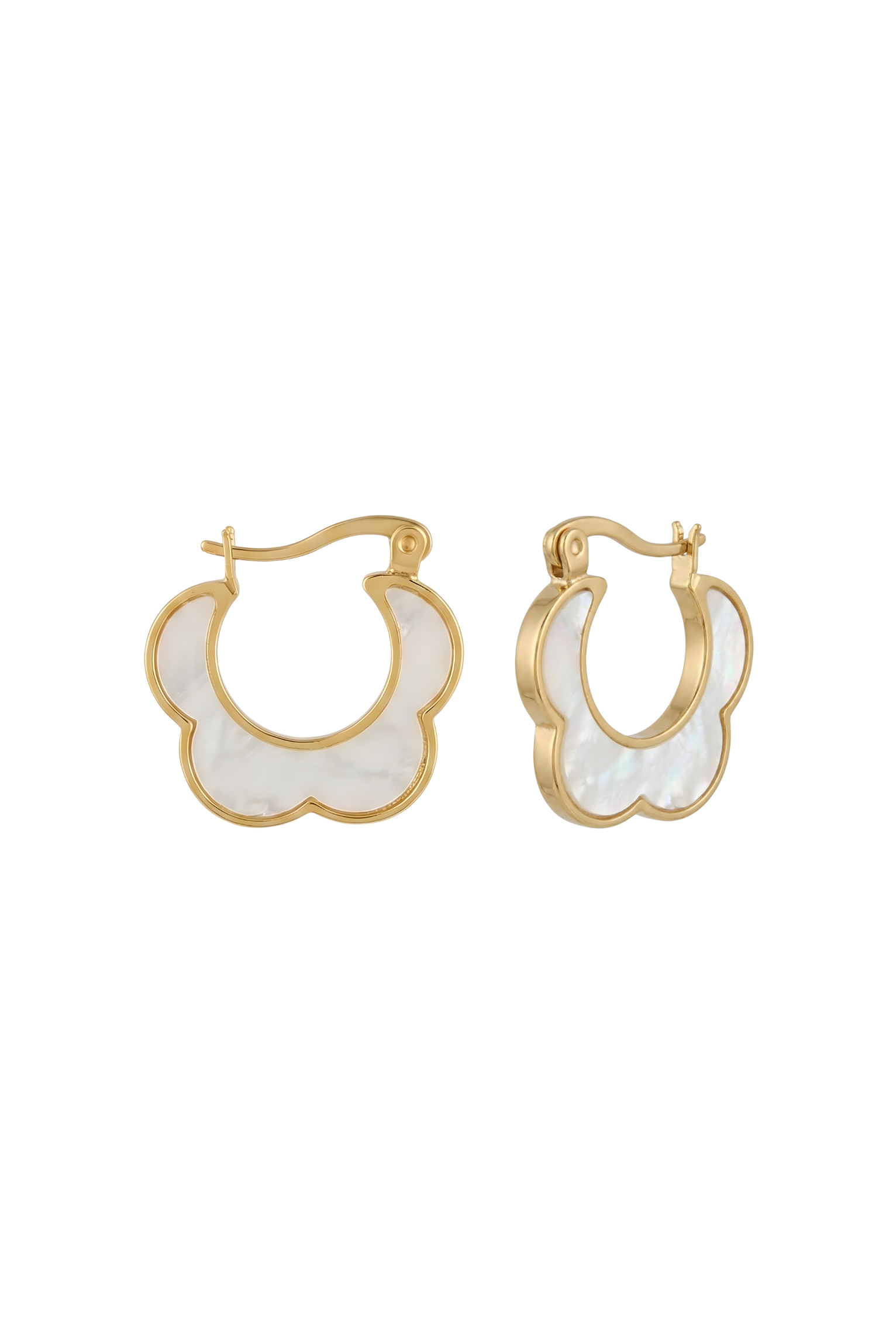 Çelik Sedef Taşlı Çiçek Halka Küpe 1