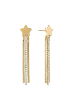 Çelik Zincir Sallantılı Yıldız Küpe 1